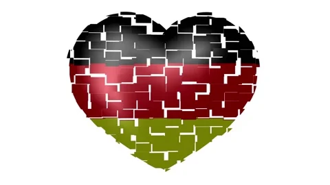 Animated flag of Germany in heart shape. Flag of Germany animated banner. Stock Footage 146218279
