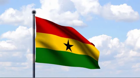 Animated Flag of Ghana Stock Footage 25487718
