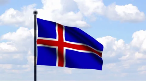 Animated Flag of Iceland Stock Footage 25510272