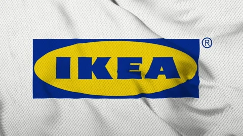 Animated flag with IKEA logo Stock Footage 168740111