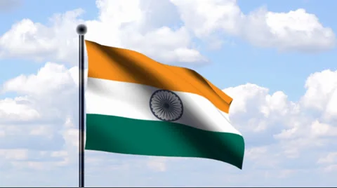 Animated Flag of India Stock Footage 25509954