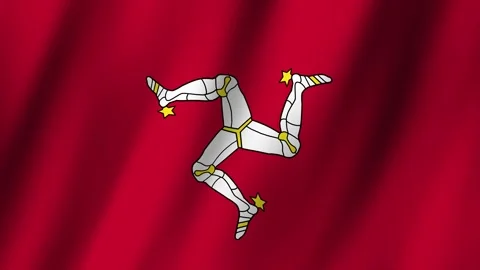 Animated Flag Isle of Man 4k video Stock Footage 291600545