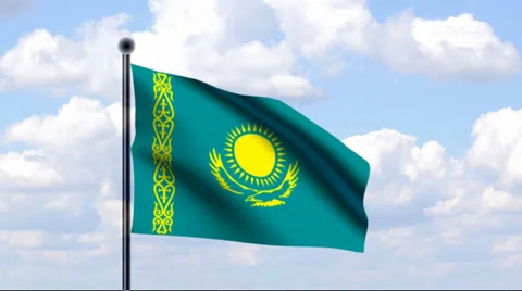Animated Flag of Kazakhstan Stock Footage 25510770