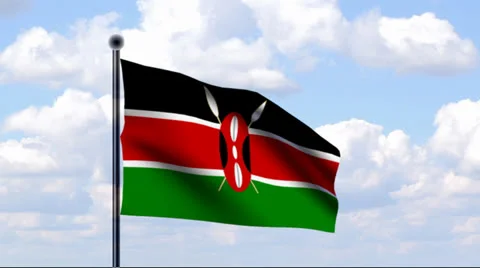 Animated Flag of Kenya Stock Footage 25510755