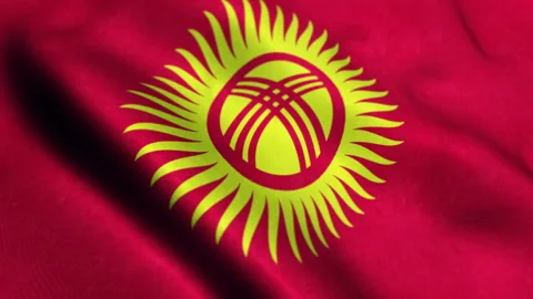 Animated flag of Kyrgyzstan - loop Видео 226814272
