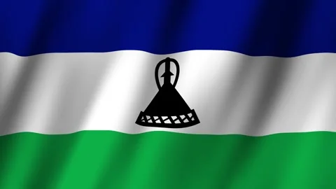 Animated Flag Lesotho 4k video Video stock 291189068
