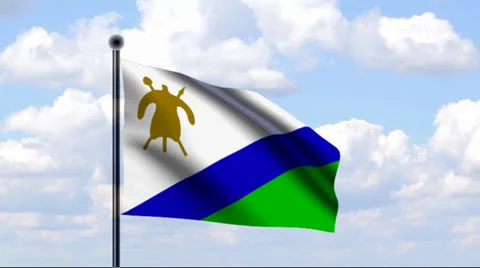 Animated Flag of Lesotho Stock Footage 25529774