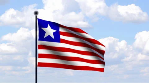 Animated Flag of Liberia Stock Footage 25531143