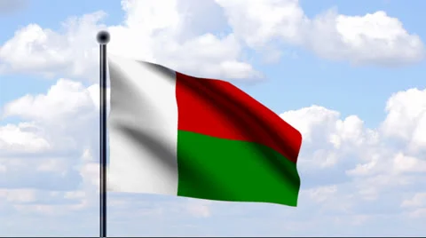 Animated Flag of Madagascar Stock Footage 25532344