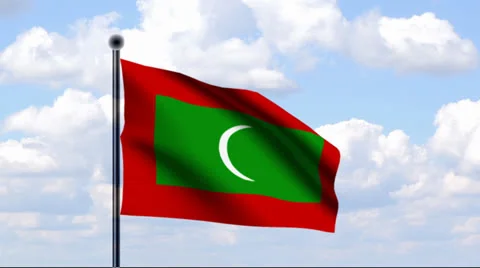 Animated Flag of Maldives Stock Footage 25533978