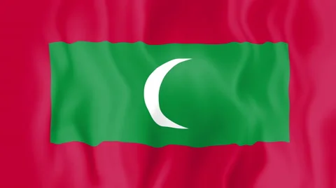 Animated flag of Maldives Stock Footage 58784307