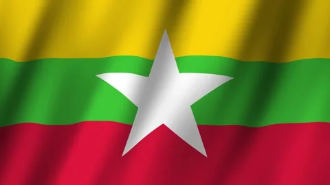 Animated Flag Myanmar 4k video Stock Footage 291600513