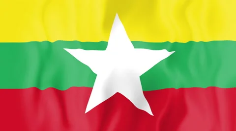 Animated flag of Myanmar Stock Footage 58786403