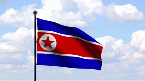 Animated Flag of North Korea Stock Footage 25607499