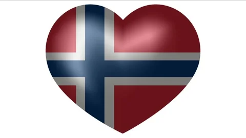 Animated flag of Norway in heart shape. Flag of Norway animated banner. Stock-Footage 146543006