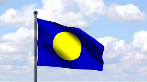 Animated Flag of Palau Stock Footage 25607962
