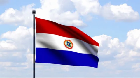 Animated Flag of Paraguay Stock Footage 25610387