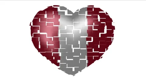Animated flag of Peru in heart shape. Flag of Peru animated banner. Stock Footage 146597666