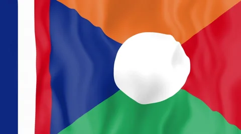 Animated flag of the Reunion Islands Stock Footage 58790143