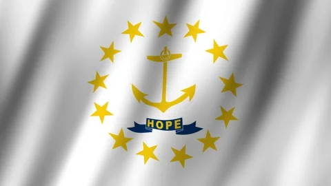 Animated Flag of Rhode Island, USA 4k video Stock Footage 294130635