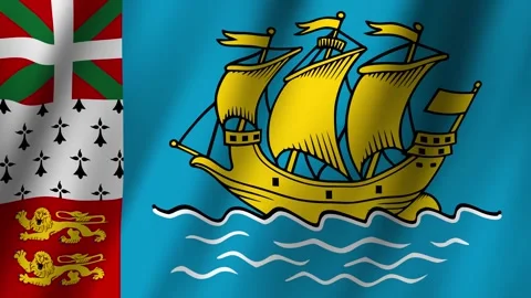 Animated Flag of Saint Pierre and Miquelon 4k video Stock Footage 293241283
