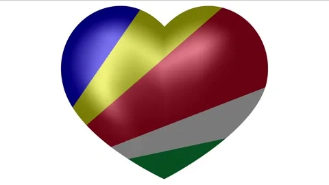 Animated flag of Seychelles in heart shape. Flag of Seychelles animated bann Stock-Footage 146644744