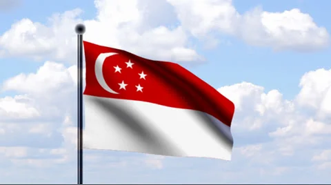 Animated Flag of Singapore Stock Footage 25652248
