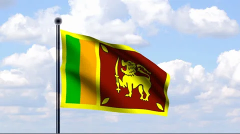 Animated Flag of Sri Lanka Stock Footage 25656842