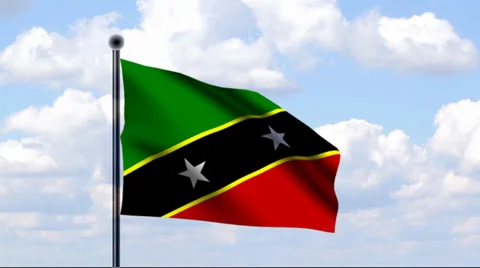 Animated Flag of St. Kitts and Nevis Stock Footage 25695979