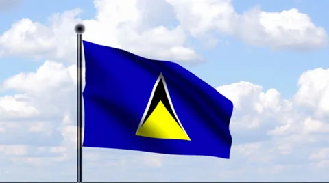Animated Flag of St. Lucia Stock Footage 25696176