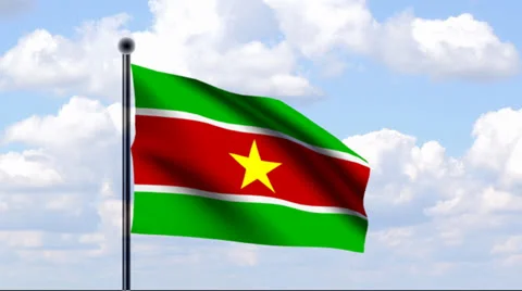 Animated Flag of Suriname Stock Footage 25697546