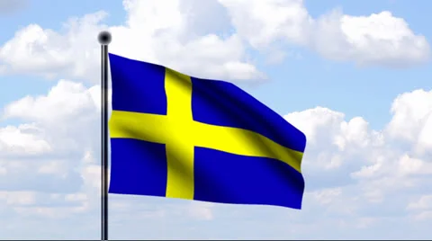 Animated Flag of Sweden Stock Footage 25644243