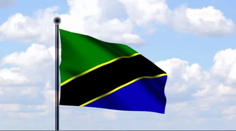 Animated Flag of Tanzania Stock Footage 25737442
