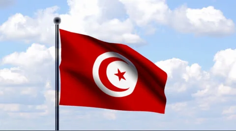 Animated Flag of Tunisia Stock-Footage 25740139