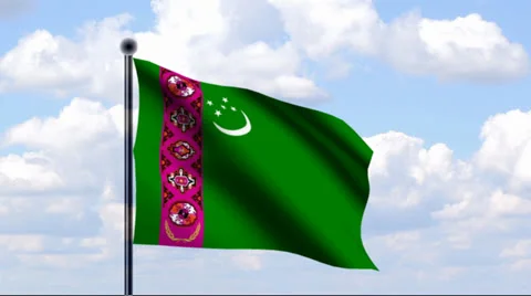 Animated Flag of Turkmenistan Stock Footage 25740141