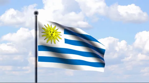Animated Flag of Uruguay Stock Footage 25741339