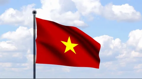 Animated Flag of Vietnam Stock Footage 25747090
