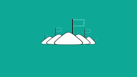 Animated flag waving in wind on hill isolated on background Stock Footage 263873640