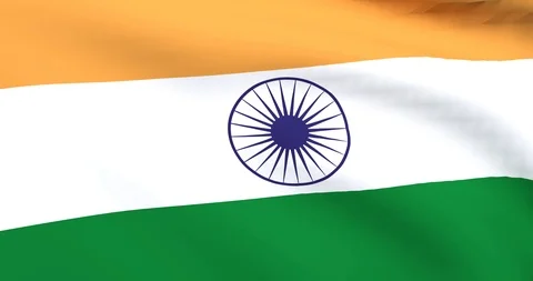 Animated Flag Waving in the Wind of India Stock Footage 96467221