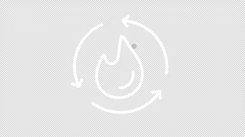 Animated flame, arrows white icon Stock Footage 292768068