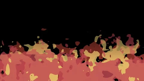 Animated flames in red and yellow tones rising against black background Stock Footage 317301103