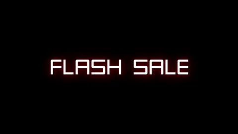 Animated flash sale text with glowing digital glitch effect Stock Footage 339829795