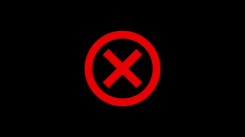 Animated flashing X Deny Circle icon on black transparent background. Loop. Stock Footage 276879978