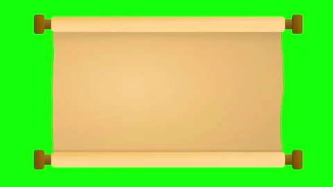 Animated flat cartoon scroll unrolling and rolling up on green screen 動画素材 335608680