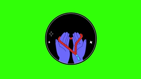 Animated Flat Design Islamic Greeting – Golden Crescent Moon, Stars and Mosque S 库存影片 331479014