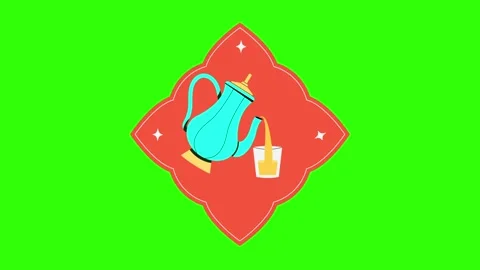 Animated Flat Design Islamic Greeting – Golden Crescent Moon, Stars and Mosque S 库存影片 331479022