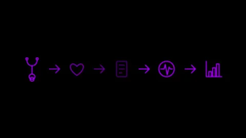 Animated Flat Heart to Status Icon Transition Video Stock Footage 339387479