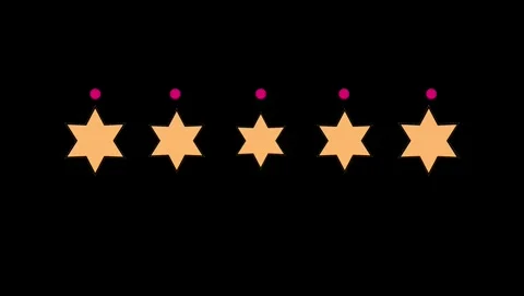 Animated flat six-pointed star rating motion graphics loop Stockbeeldmateriaal 337882190