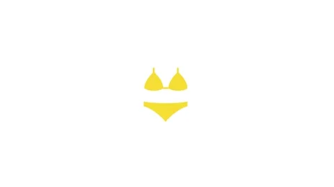 An animated flat vector graphic depicting a two piece yellow women bikini s.. Video stock 345958404