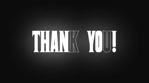 Animated Flickering White Text 'Thank You' Message in Black Background Stock Footage 285040047